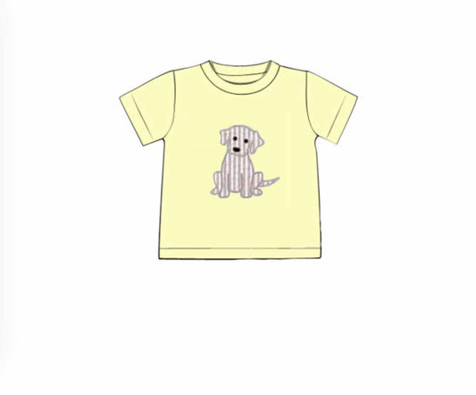 Pre Order 116: BBS Spring Puppy- Boys Pale Yellow Knit Shirt