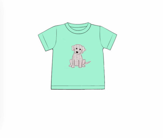 Pre Order 116: BBS Spring Puppy- Boys Mint Knit Shirt