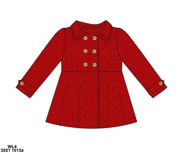 RTS: Wool Coats- Mom/Mini Red Peacoat