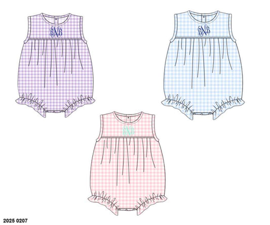 Pre Order 123: Trio Basics- Girls Knit Gingham Bubbles