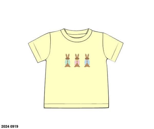 Pre Order 116: Easter Shirt Only- Boys Pastel Rabbits