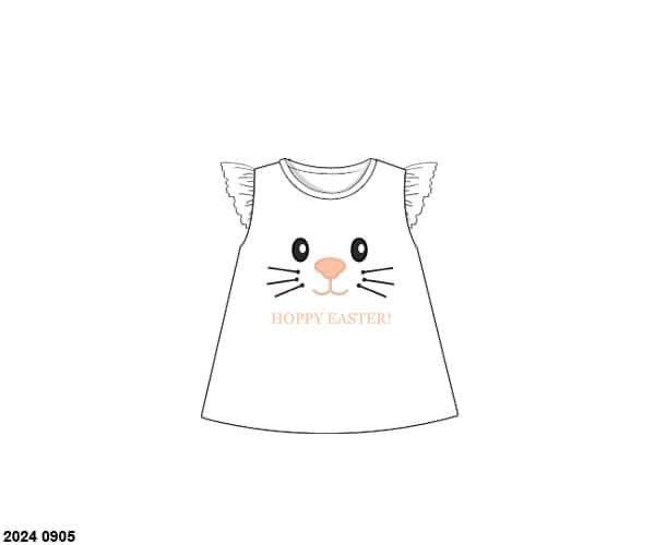 Pre Order 116: Easter Shirt Only- Girls Bunny Face