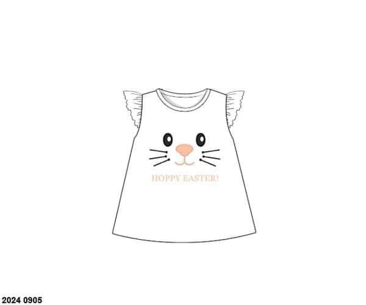 Pre Order 116: Easter Shirt Only- Girls Bunny Face