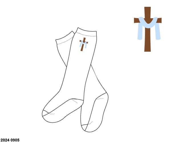 Pre Order 116: Cross Name Smocks- Boys Embroidered Socks