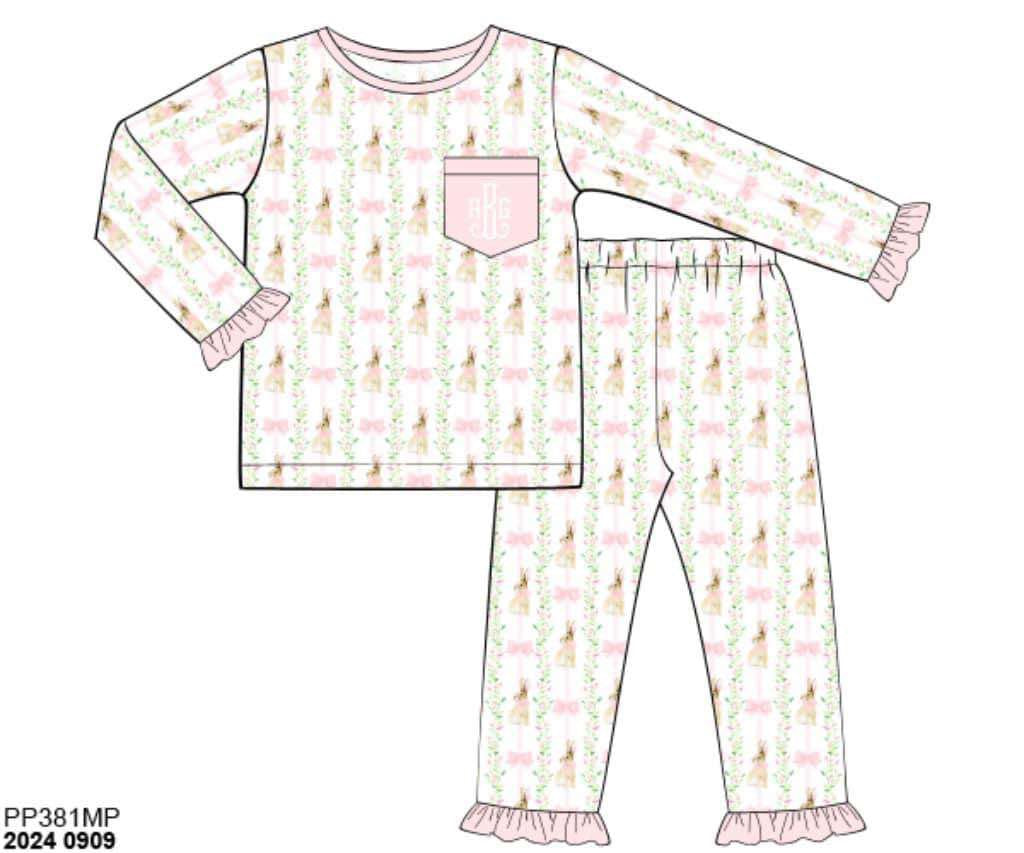 Pre Order 116: Easter Lounge- Bunny Grove Girls 2pc Knit Set