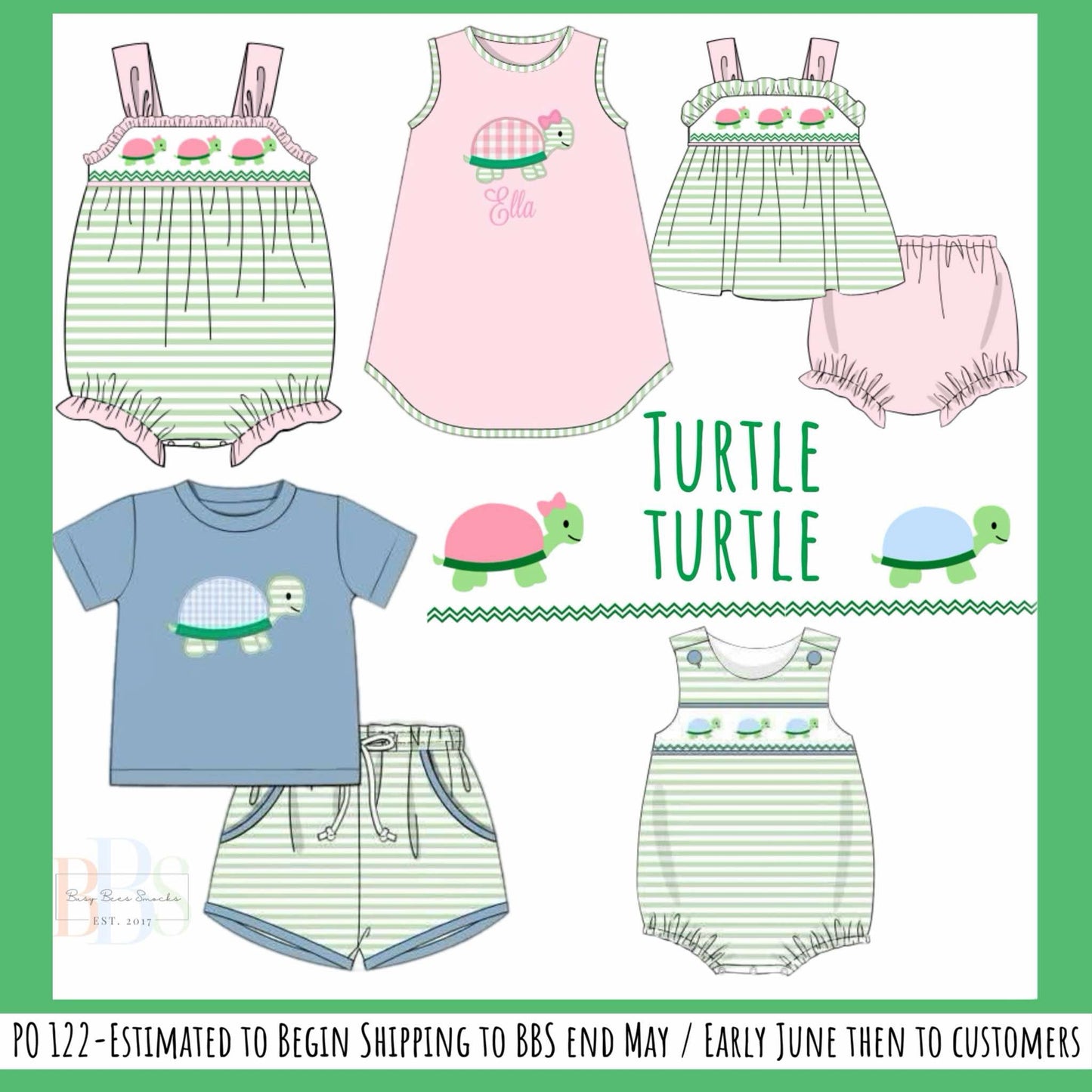 Pre Order 122: Turtle Turtle- Girls Knit Bubble