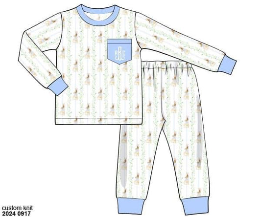 Pre Order 116: Easter Lounge- Bunny Grove Boys 2pc Knit Set