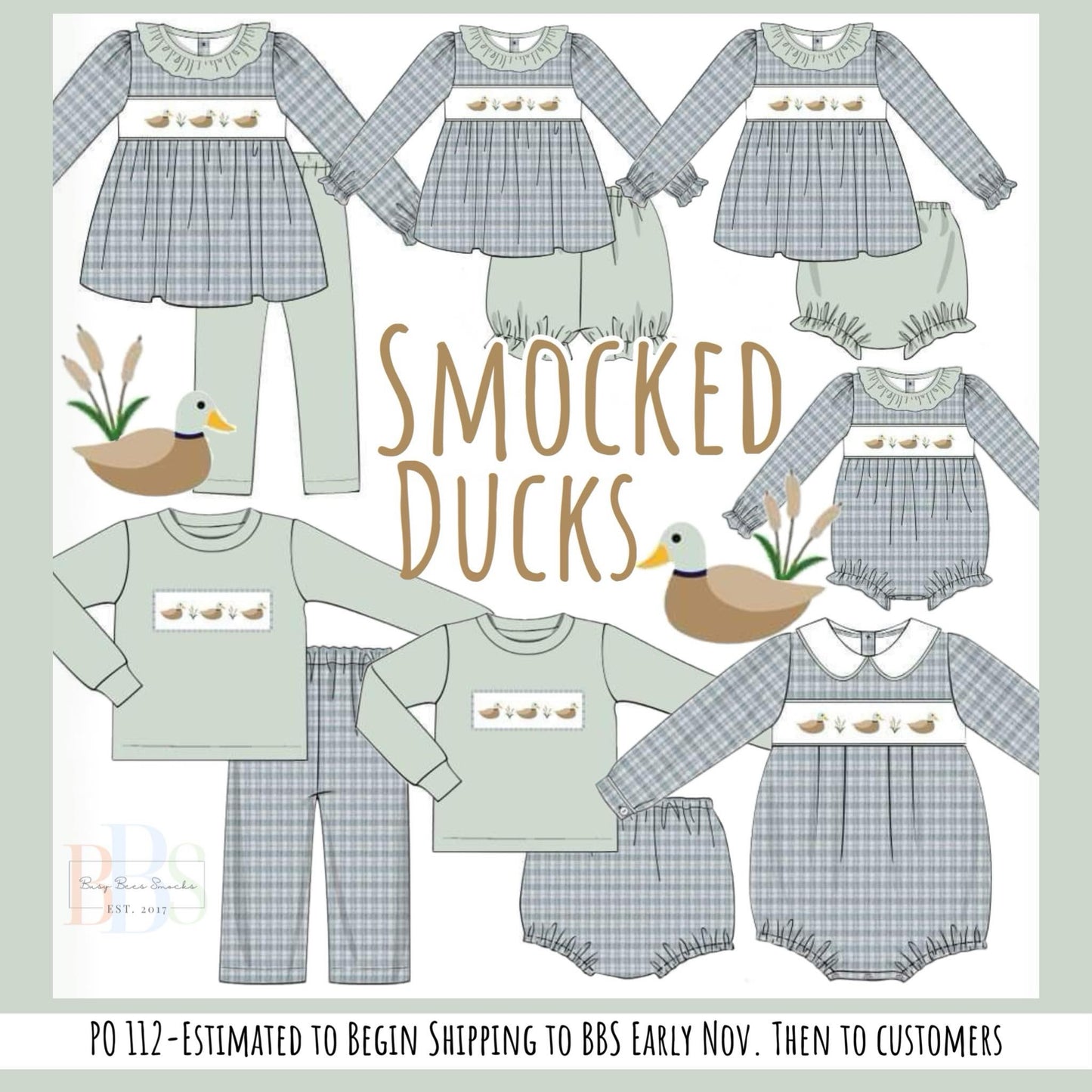 RTS: Smocked Ducks- Boys Woven Romper