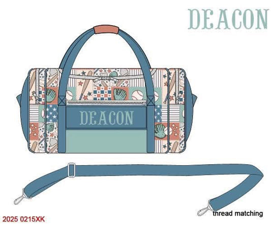 Pre Order 123: Baseball Patchwork Luggage- Duffle Bag