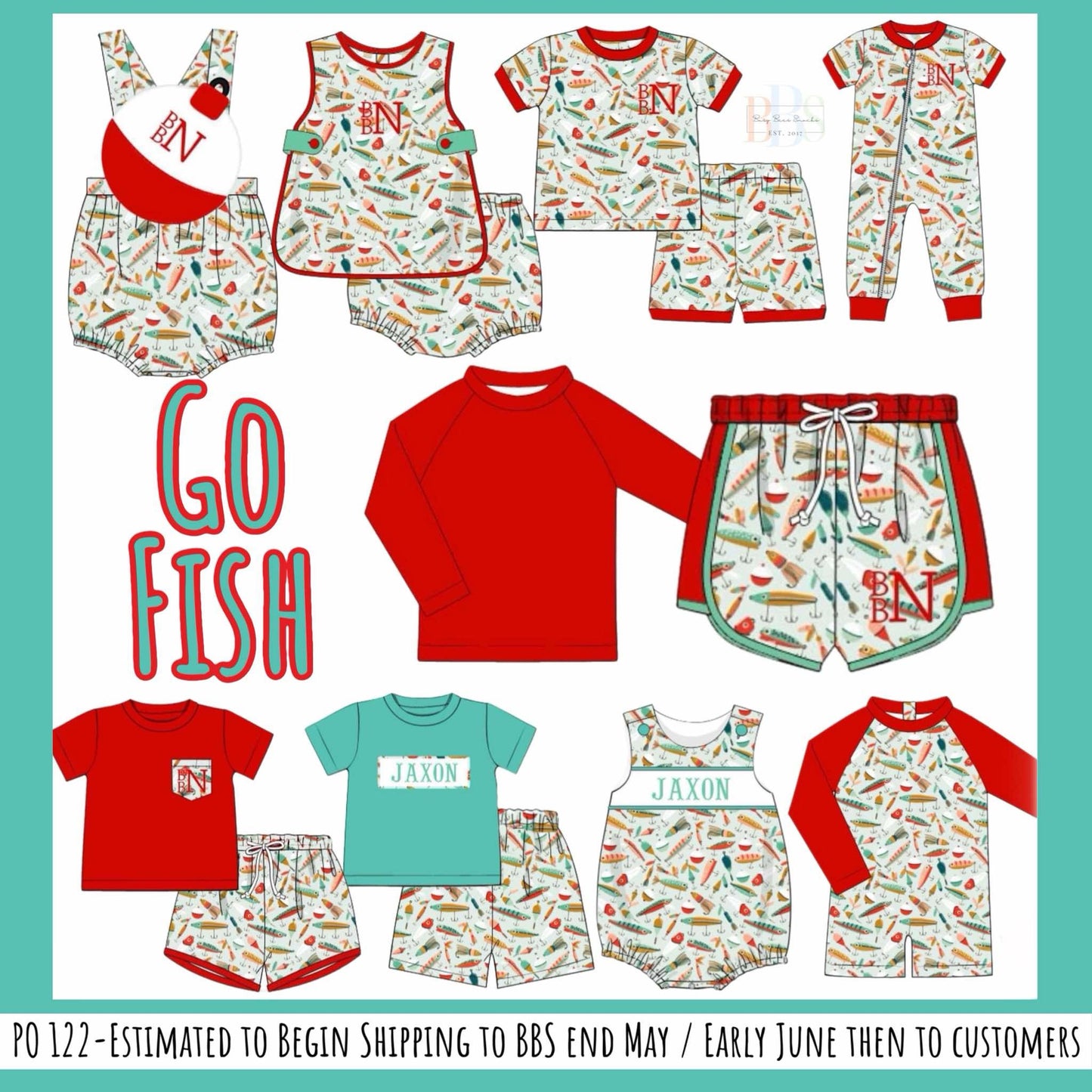 Pre Order 122: Go Fish- Boys Knit Shortie Set