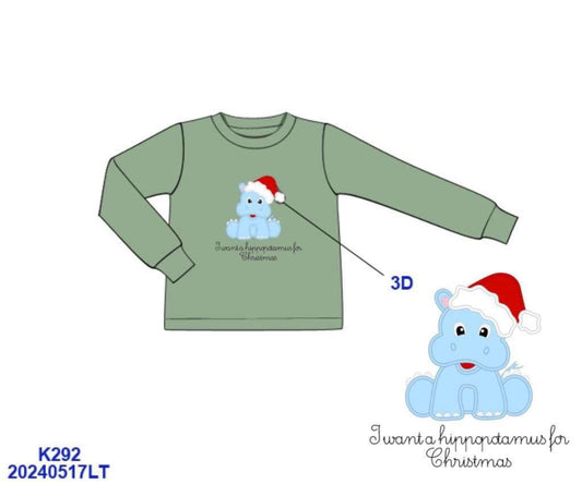 RTS: 25 Days of Christmas- Boys Hippo Knit Shirt