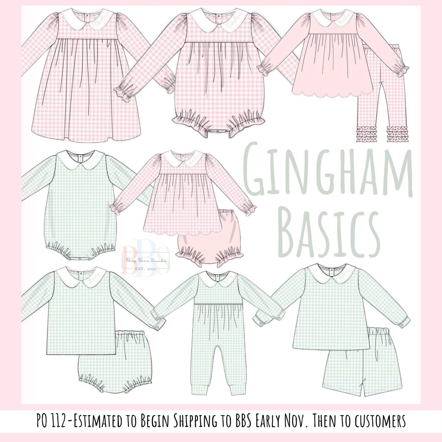 RTS: Gingham Basics- Girls Knit Legging Set (No Monogram)