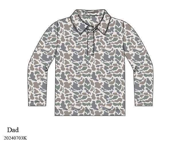 RTS: Causey Camo- Boys Knit Long Sleeve Shirt