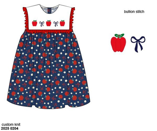 Pre Order 123: Lae Lae's Apples- Girls Knit Dress