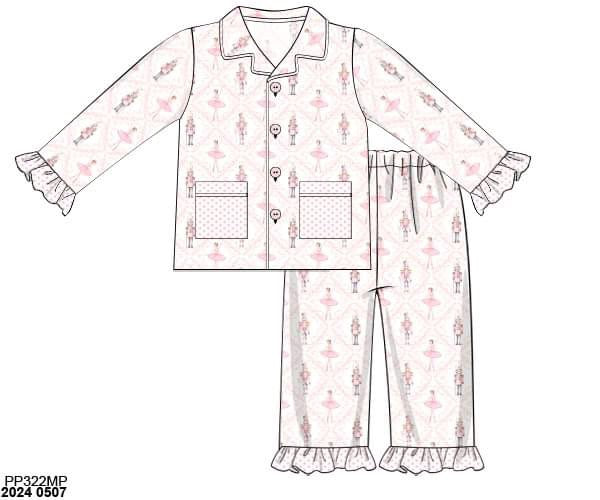 RTS: Clara's Nutcracker- Mom & Mini 2pc Button Up Lounge