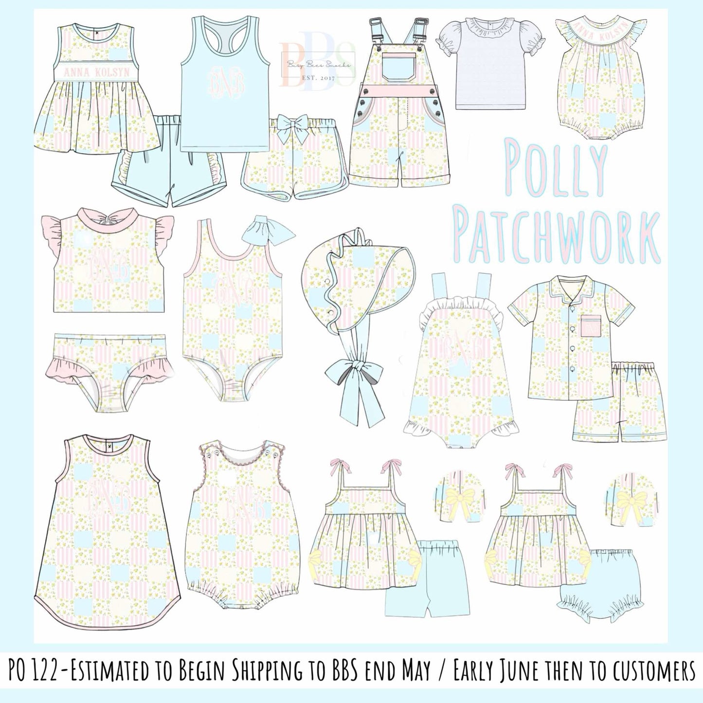 Pre Order 122: Polly Patchwork- Girls Woven Overalls