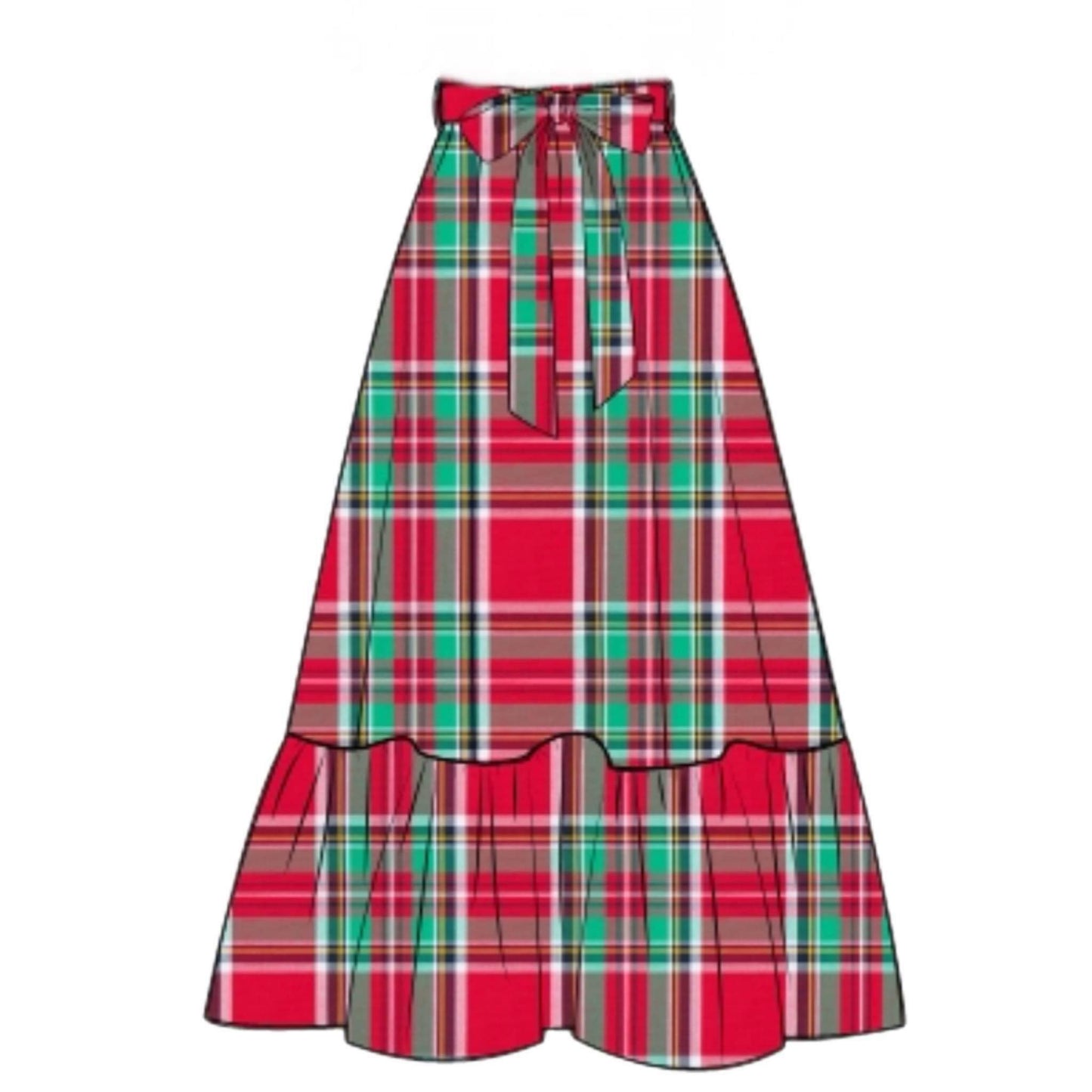 RTS: Holiday Party Plaid- Mom & Mini Woven Maxi Skirt