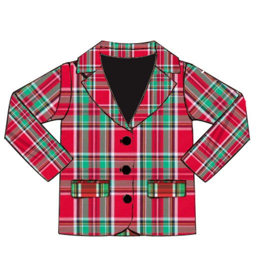 RTS: Holiday Party Plaid- Dad & Mini Woven Blazer