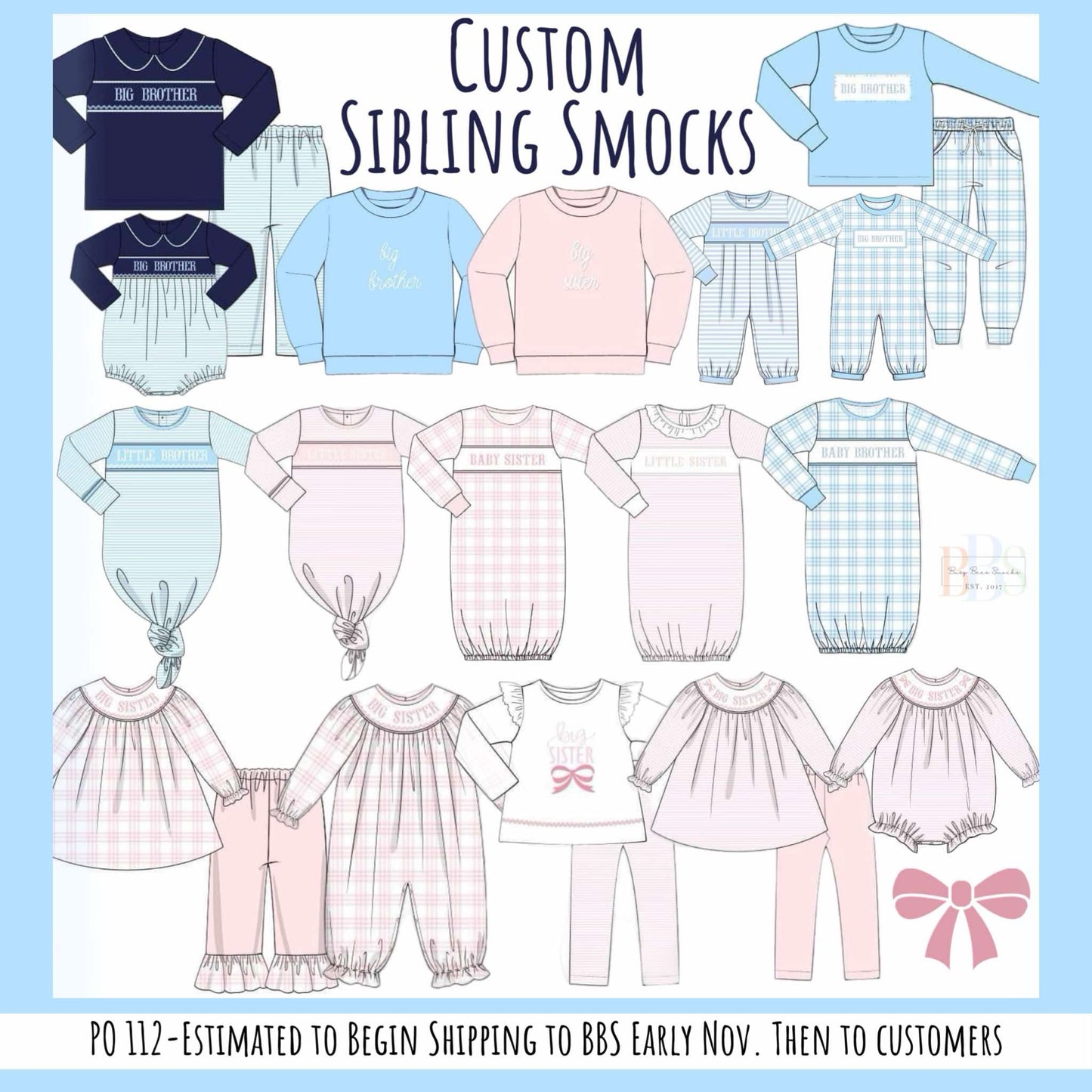 RTS: Custom Sibling Smocks- Big Sister Chainstitch Pullover