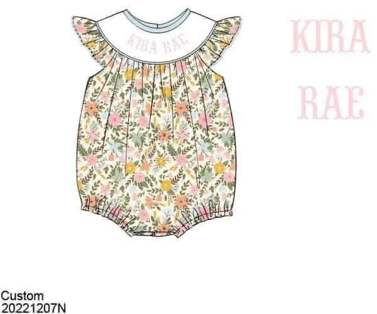 Pre Order 122: Kira Rae- Girls Knit Name Smock Bubble