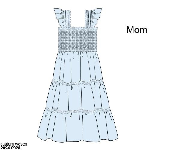 Pre Order 116: Timeless Spring- Mom/Mini Woven Midi Dress