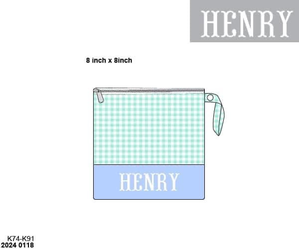 Pre Order 123: Mint Gingham Luggage- Everything Bag