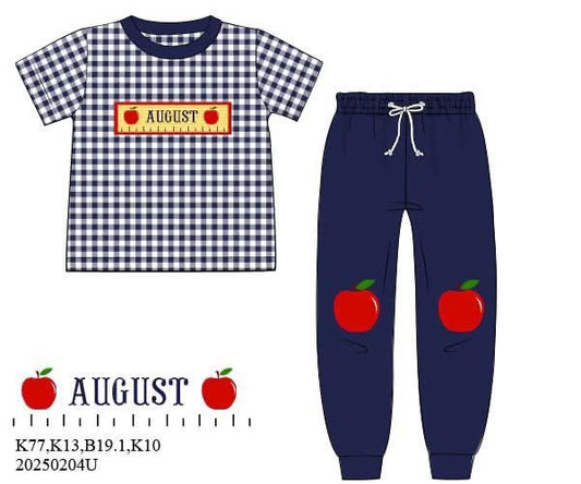 Pre Order 123: Ruler Name Smocks- Boys Knit Jogger Set