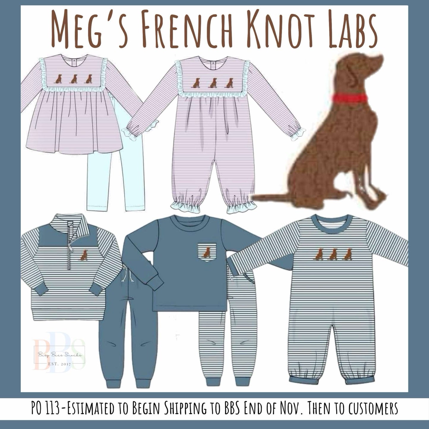 RTS: Meg's French Knot Labs- Boys Knit Jogger Set