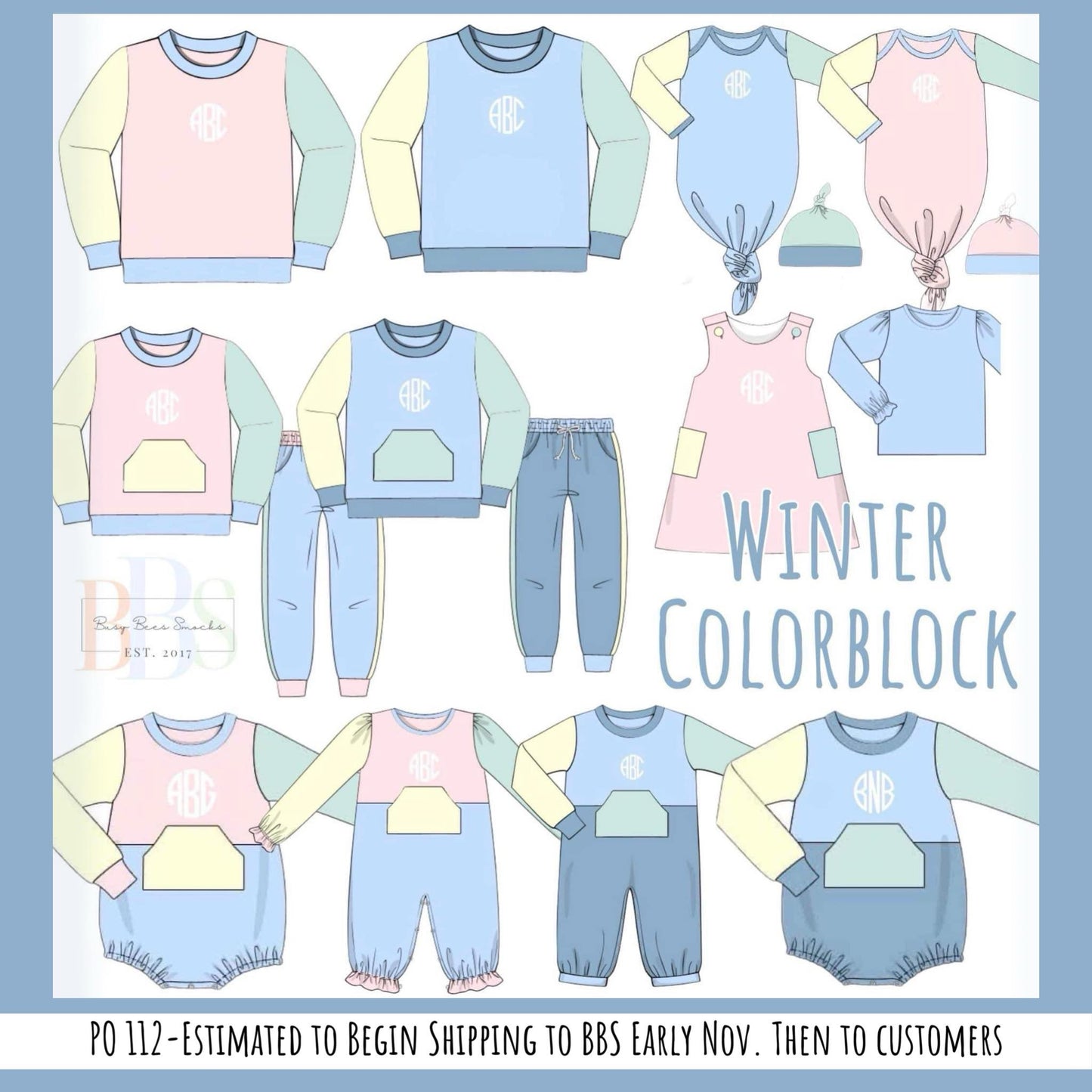 RTS: Winter Color Block- Boys Knit Romper (No Monogram)