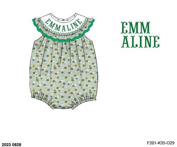 Pre Order 116: St. Patty's Name Smocks- Girls Woven Bubble