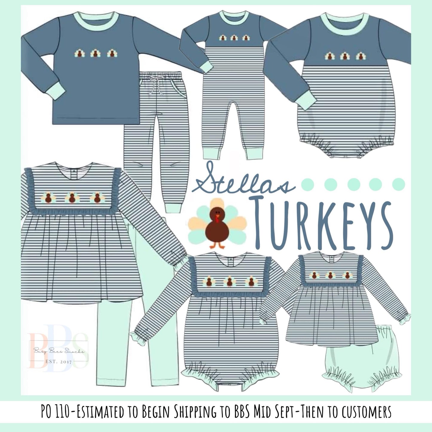 RTS: Stella’s Turkeys-Girls Knit Legging Set