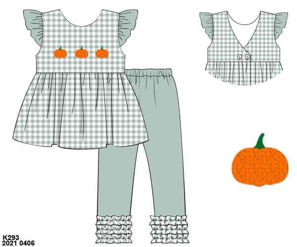 RTS: Knox's Pumpkins- Girls Knit Legging Set