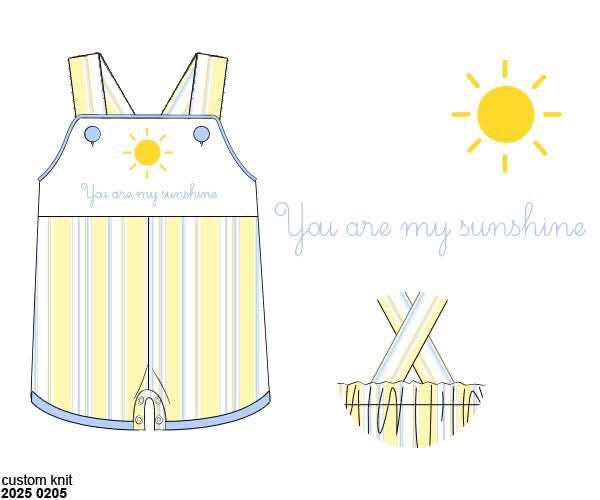 Pre Order 123: You Are My Sunshine- Boys Knit Shortall