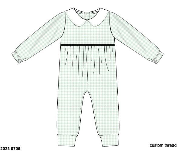 RTS: Gingham Basics- Boys Knit Romper (No Monogram)