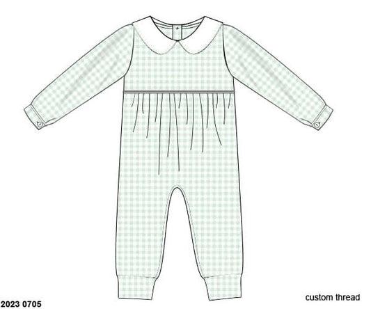 RTS: Gingham Basics- Boys Knit Romper (No Monogram)