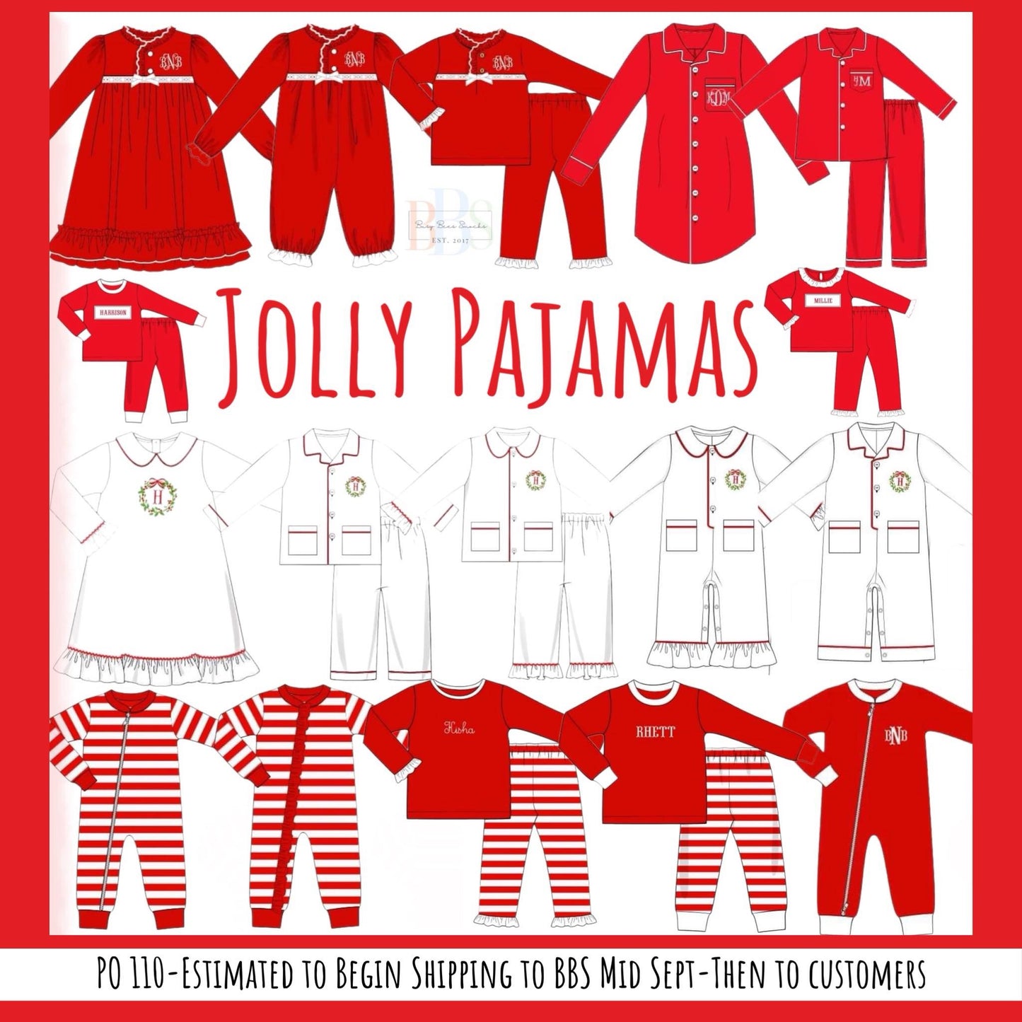 RTS: Jolly PJs- Red Traditional Mini + Mom/Dad