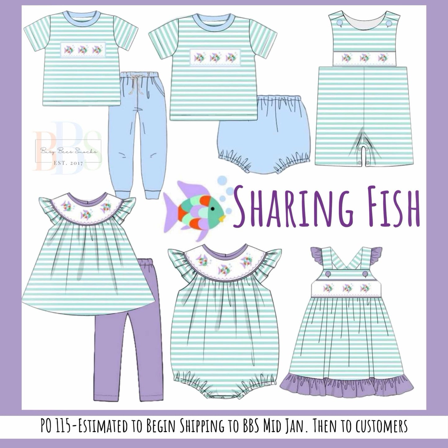 RTS: Sharing Fish- Girls Knit Dress