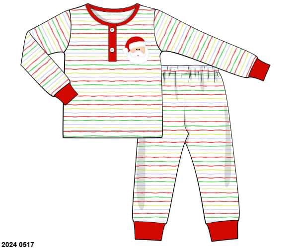 RTS: Holly Jolly Stripes- Boys 2pc Knit Lounge