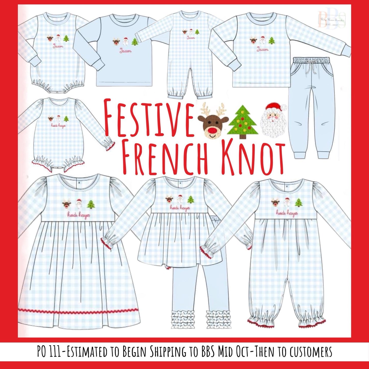 RTS: Festive French Knot- Boys Knit Bubble