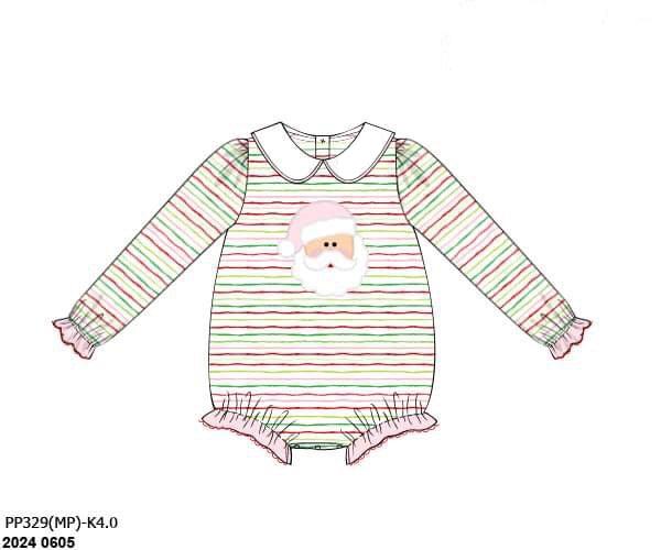 RTS: Holly Jolly Stripe- Girls Knit Bubble