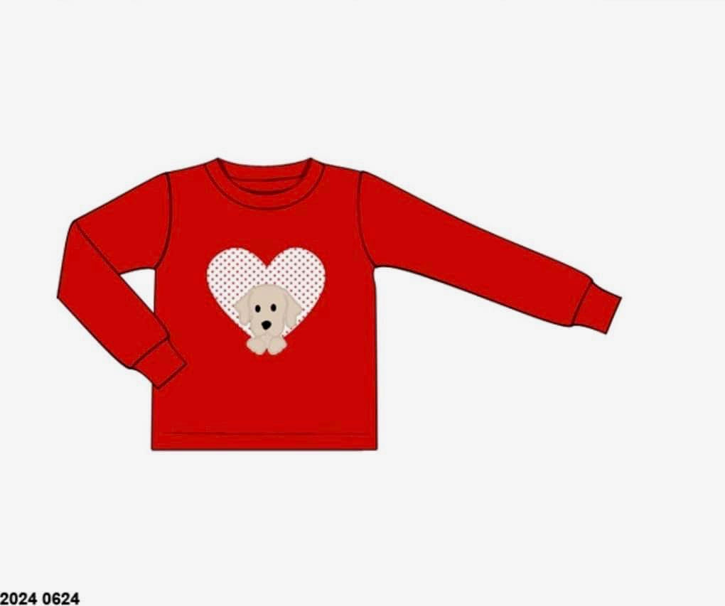 RTS: Valentine Shirt Only- Boys Hank Heart Knit Shirt