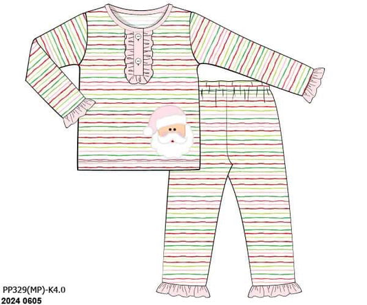 RTS: Holly Jolly Stripes- Girls 2pc Knit Lounge