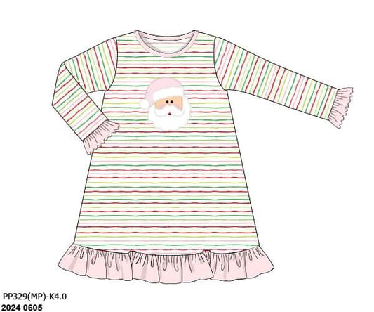 RTS: Holly Jolly Stripes- Girls Knit Gown