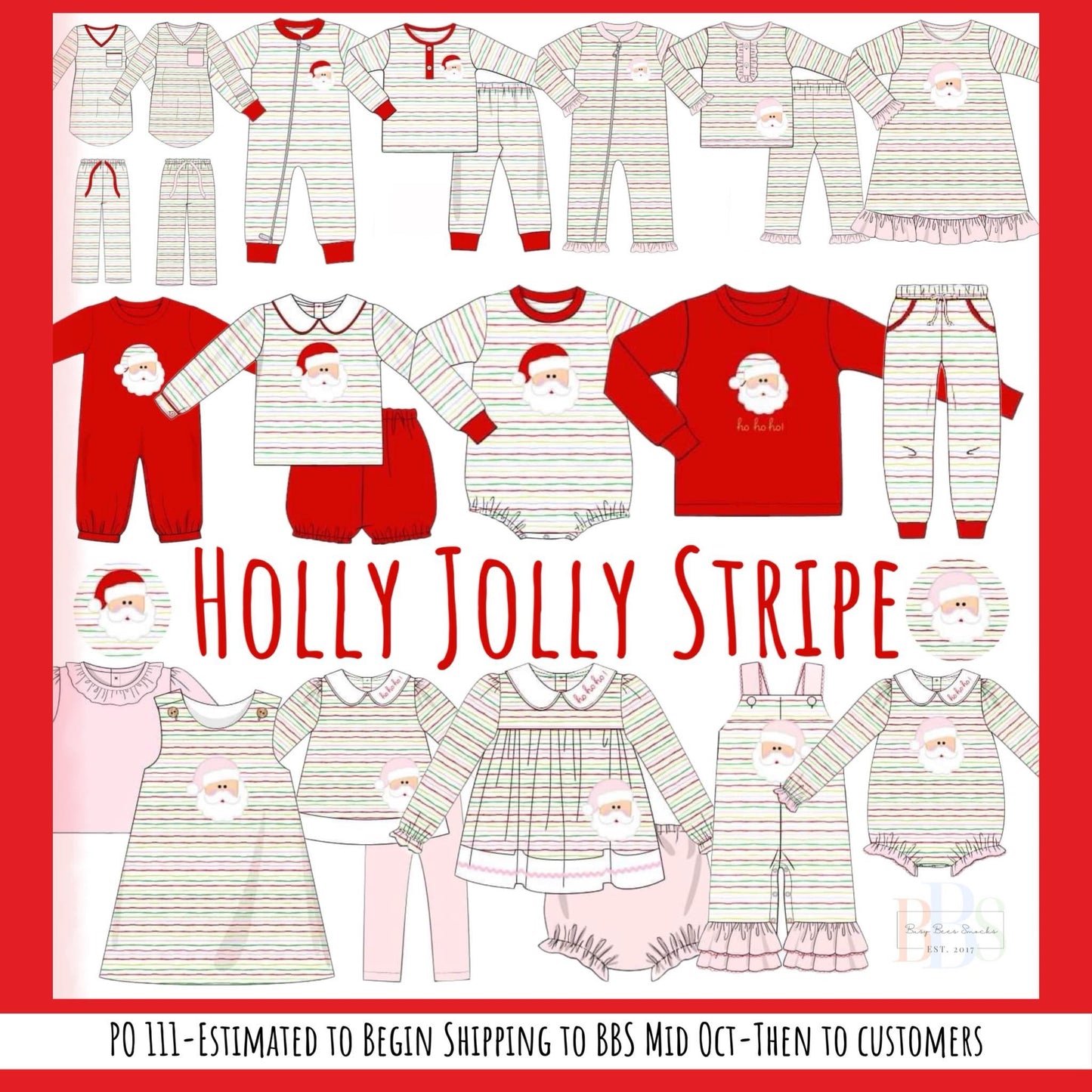 RTS: Holly Jolly Stripes- Girls Knit Legging Set