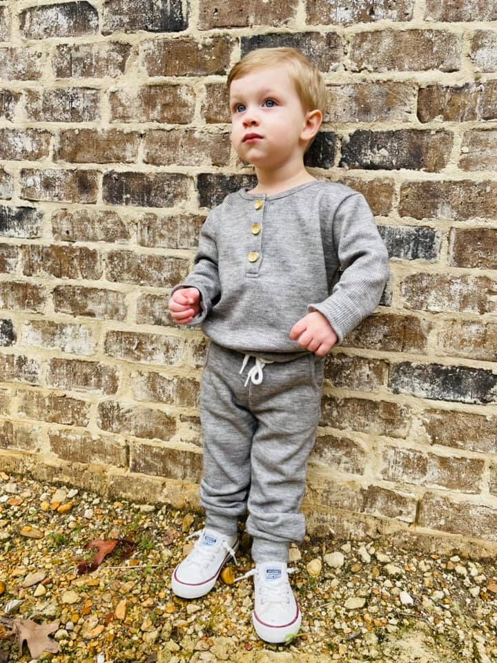 RTS: Cozy Family Winter- Gray Sweater Jogger Set (No Monogram)