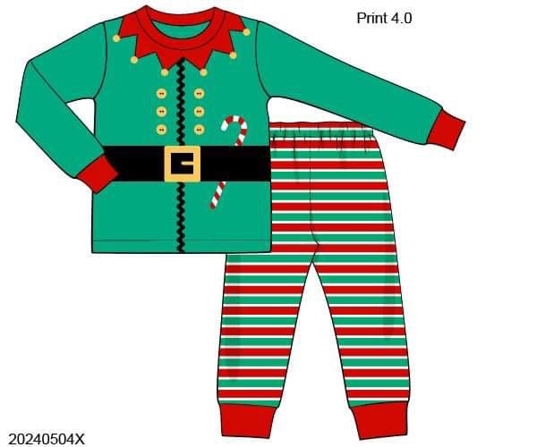 RTS: Holiday Fun Lounge- Unisex Elf 2pc Knit Set