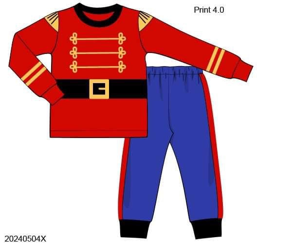 RTS: Holiday Fun Lounge- Boys Nutcracker 2pc Knit Set