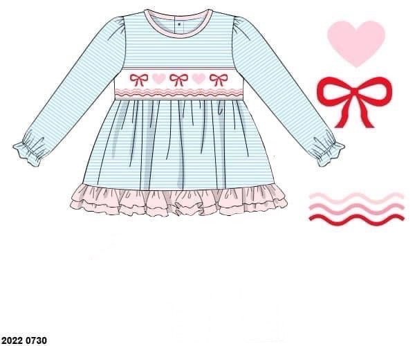 RTS: Valentine's Shirt Only- Girls Hearts & Bows Knit Shirt