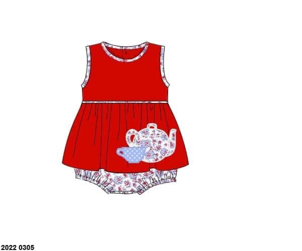 Pre Order 123: Trains & Tea Cups- Girls Woven Bubble