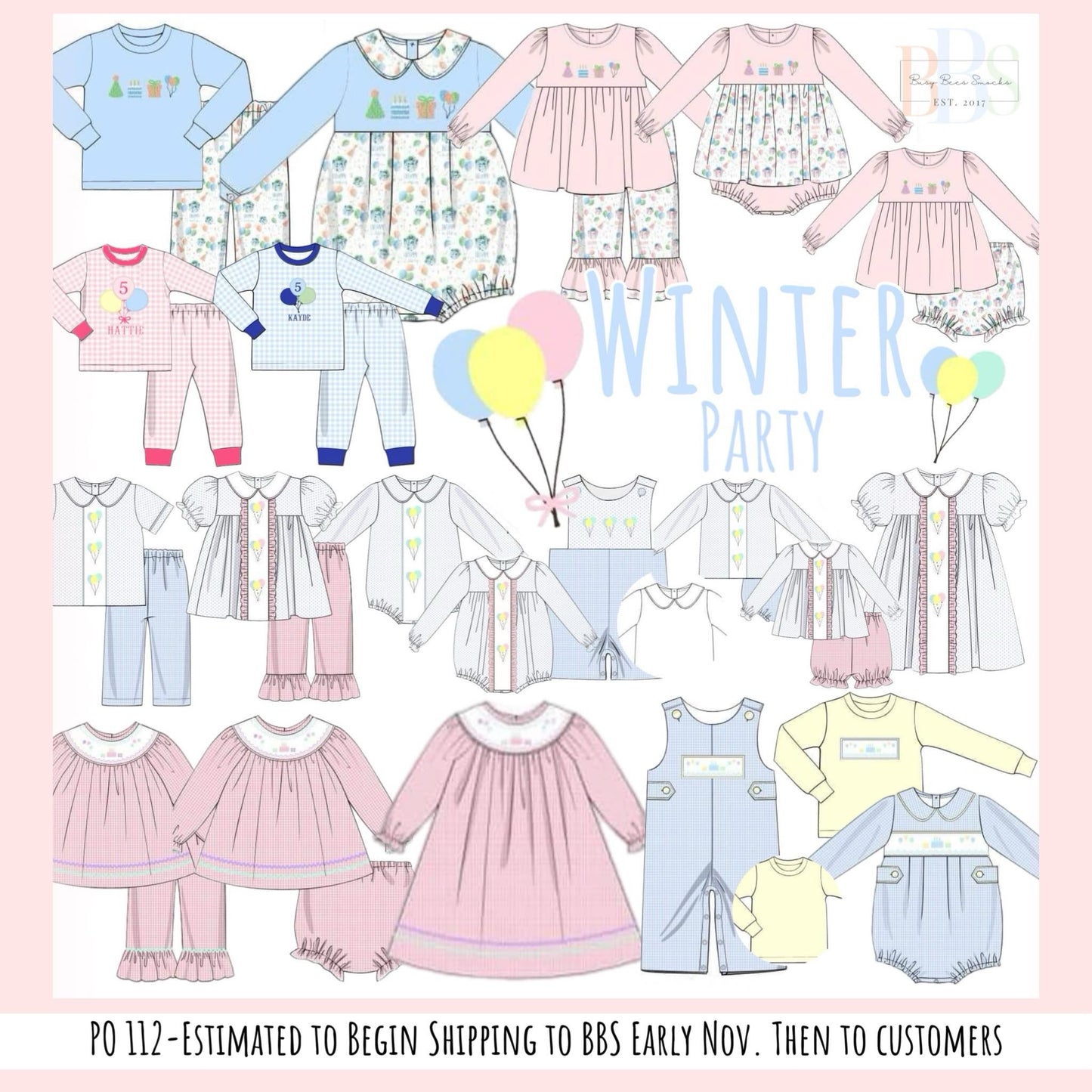 RTS: Winter Party- Girls French Knot Knit Pant Set